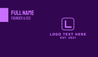 Purple Gaming Lettermark Business Card