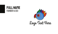 Colorful Parrot Head Business Card Design