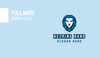 Blue Lion Head Mascot Business Card Design