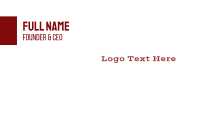 Wild West Wordmark Business Card