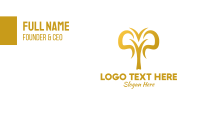 Golden Abstract Elephant  Business Card Design