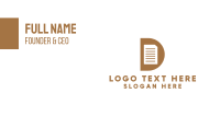 Gold D Document Business Card