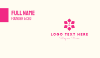 Pink Star Flower Lettermark Business Card