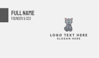 Cute Gray Cat Business Card Design