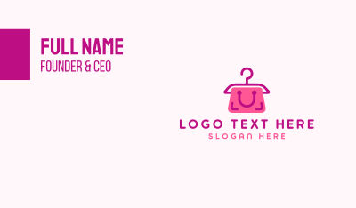 Pink Hanger Shopping Bag Business Card Image Preview