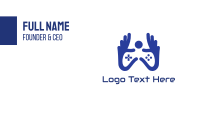 Blue Hand Gaming Business Card Design