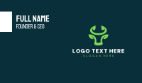 Green Bull Horns Business Card