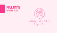 Pink Minimalist Lady Business Card Design