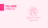 Pink Minimalist Lady Business Card