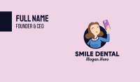Smiling Selfie Lady  Business Card Image Preview