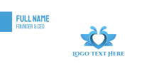 Blue Heart Business Card example 2