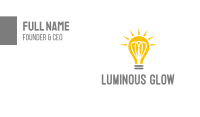 Bright Yellow Light Bulb Business Card Image Preview