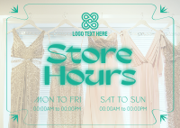 Sophisticated Shop Hours Postcard