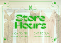 Sophisticated Shop Hours Postcard