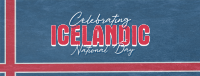 Geometric Icelandic National Day Facebook Cover