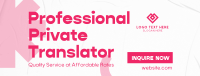 Professional Private Translator Facebook Cover