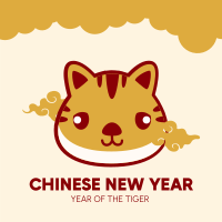 Cute Tiger Sticker Linkedin Post Design