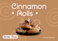 Quirky Cinnamon Rolls Postcard