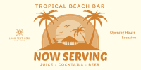 Tropical Beach Bar Twitter Post