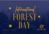 Minimalist Forest Day Postcard