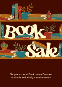 Books in Shelves Poster