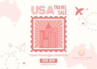 USA Travel Destination Postcard