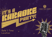 Sparkly Karaoke Party Postcard