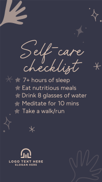 Self care checklist Facebook Story