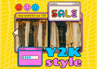 Y2K Fashion Brand Sale Postcard Design