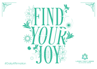 Celestial Find Joy Quote Postcard