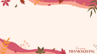 Thanksgiving Falling Leaves Zoom Background Design