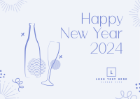 New Year 2022 Celebration Postcard