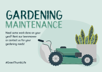 Garden Lawnmower Postcard Design