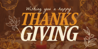 Thanksgiving Typography Greeting Twitter Post Design