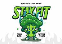 Cute Fitness Broccoli Postcard