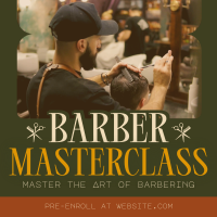 Retro Barber Masterclass Instagram Post Design