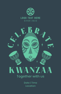 Kwanzaa African Mask  Invitation