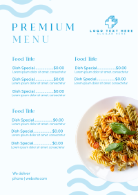 Pasta Menu example 2