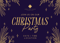 Artsy Christmas Party Postcard Design