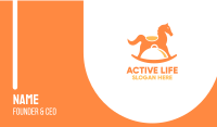 Orange Horse Ride Toy Cloche Business Card