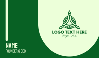 Green Triangle Leaves  Business Card Design