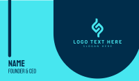 Blue Tech Letter S Business Card Design