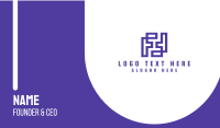 Purple Letter F Square Business Card Design