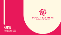 Pink Flower Lettermark Business Card Design