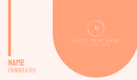 Peach Minimalist Lettermark Business Card