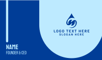 Blue Water Droplet Letter H Business Card Design