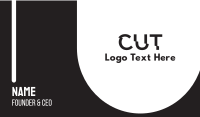 Cut Text Font Wordmark Business Card