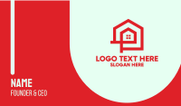 Simple Red House  Business Card