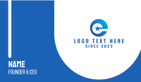 Blue Star Letter E  Business Card Design