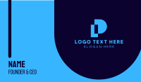 Blue Pixel Tech Letter P Business Card Design